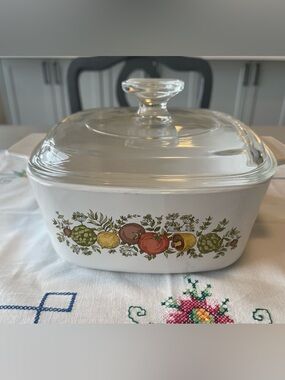 Retro 1970’s Corningware Spice of Life Small Casserole Dish with Lid